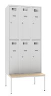 Garderobenschrank Sus 332 W, mit untergabauter Sitzbank P331 W - 1