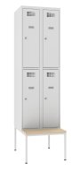 Garderobenschrank Sus 322 W, mit untergabauter Sitzbank P321 W - 1