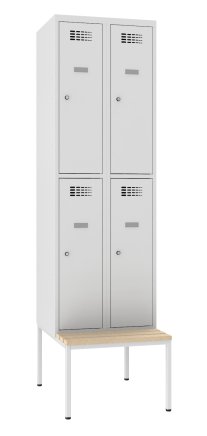 Garderobenschrank Sus 322 W, mit untergabauter Sitzbank P321 W - 1