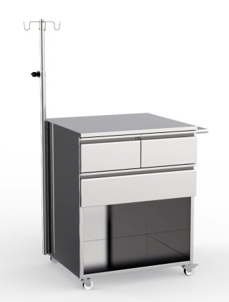 Edelstahl-Instrumententisch, fahrbar SZLA - 1