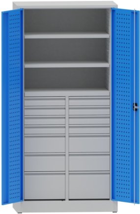 Werkstattschrank mit Schubladen und Fachboden - 1