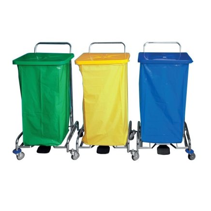 Wäsche- und Abfallwagen PEDALBAG III, ohne Beutel - 1