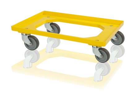 Rolluntersatz für Behälter - 4 Lenkrollen, gelb - 1
