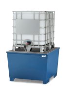Auffangwanne mit Rost classic-line, mit Füßen, für IBC-Behälter - 1