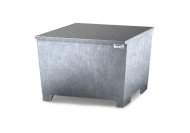 Auffangwanne mit Rost classic-line, mit Füßen, für IBC-Behälter