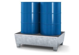 Auffangwanne mit Rost classic-line, mit Füßen,  für 2 Fässer