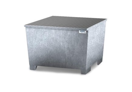 Auffangwanne mit Rost classic-line, mit Füßen, für IBC-Behälter - 1