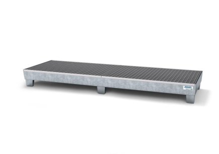 Auffangwanne mit Rost classic-line, mit Füßen, für 4 Fässer - 1