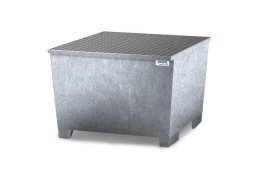 Auffangwanne mit Rost classic-line, mit Füßen, für IBC-Behälter