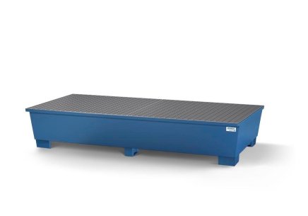 Auffangwanne mit Rost classic-line, mit Füßen, für 2 IBC-Behälter - 2