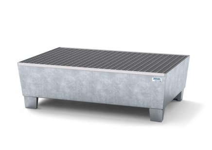 Auffangwanne mit Rost classic-line, mit Füßen,  für 2 Fässer - 2