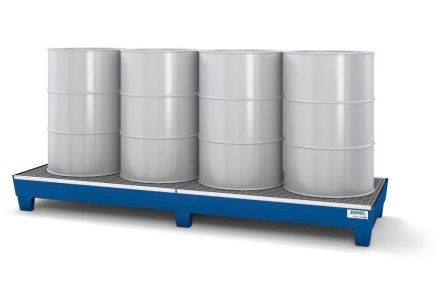 Auffangwanne mit Rost classic-line, mit Füßen, für 4 Fässer - 1