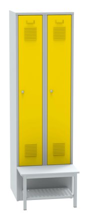 Garderobenschrank mit vorgebauter Sitzbank und mit Schuhrost SALP32_B - 2