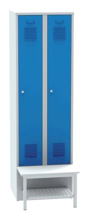Garderobenschrank mit vorgebauter Sitzbank und mit Schuhrost SALP32_B - 3