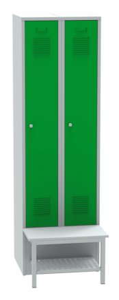 Garderobenschrank mit vorgebauter Sitzbank und mit Schuhrost SALP32_B - 4