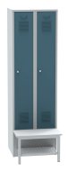 Garderobenschrank mit vorgebauter Sitzbank und mit Schuhrost SALP32_B - 5