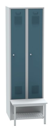 Garderobenschrank mit vorgebauter Sitzbank und mit Schuhrost SALP32_B - 5