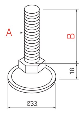 Einschraubfuß  AD-3012MSM - 2