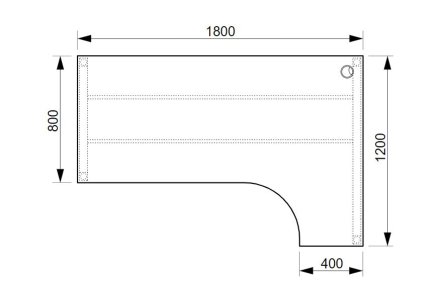 Bürotisch Hobis UEO1800L - 2