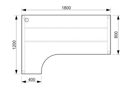 Bürotisch Hobis UEO1800P - 2