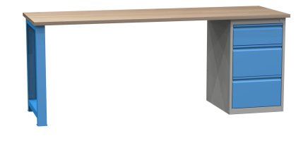 Werkbank mit Schubladenschrank SD42133 2100 mm - 1