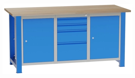 Werkbank mit Unterbau-Container und Schubladenschrank SD41722 - 1