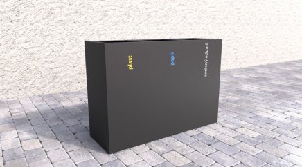 Mülleimer 3-fach Steel, für Außenbereich - 3