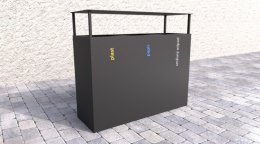Mülleimer 3-fach Steel II, für Außenbereich, mit Dach