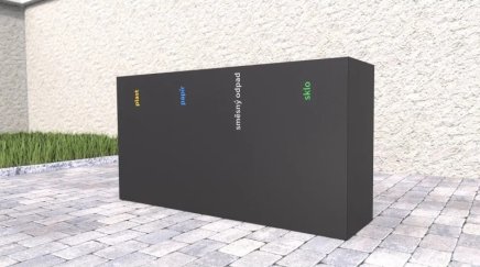 Mülleimer 3-fach Steel III, für Außenbereich - 3