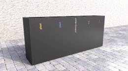 Mülleimer 5-fach Steel V, für Außenbereich
