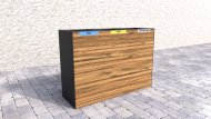 Mülleimer 3-fach Pera, aus Holz, für Außenbereich - 1