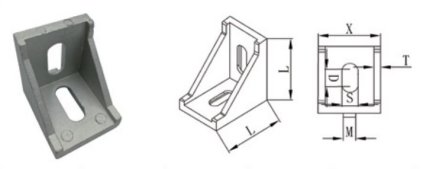90° Winkel, 35 x 28 mm KBA-30 - 1