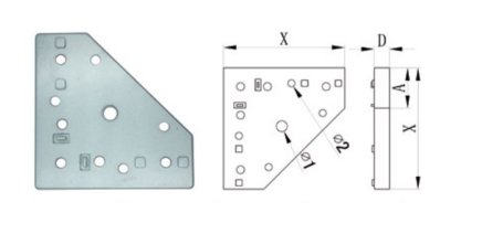 Eckflansch für Profile KFG-30 - 1