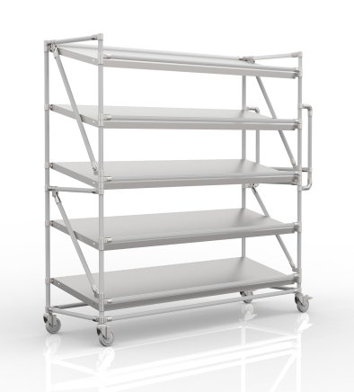 Regalwagen für Behälter mit schrägen Regalböden, Breite 1700 mm, SP17040 (3 Modelle) - 1