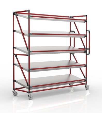 Regalwagen für Behälter mit schrägen Regalböden, Breite 1700 mm, SP17040 (3 Modelle) - 2