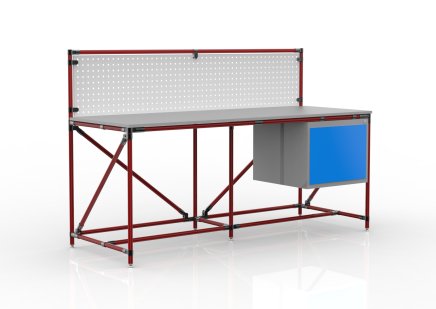 Werkbank mit Lochplatte 240408311, Breite 2000 mm - 2