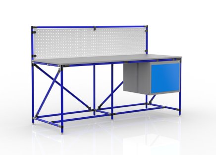 Werkbank mit Lochplatte 240408311, Breite 2000 mm - 1