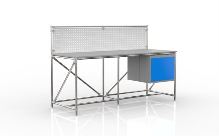 Werkbank mit Lochplatte 240408311, Breite 2000 mm - 1