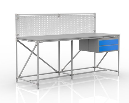 Werkbank mit Lochplatte 24040838, Breite 2000 mm - 1