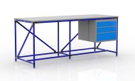 Werkbank mit Container mit drei Schubladen Breite 2000 mm, 240405315 - 3