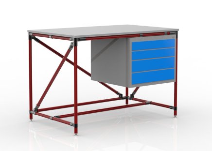 Werkbank mit Container mit vier Schubladen 24040533 (3 Modelle) - 2