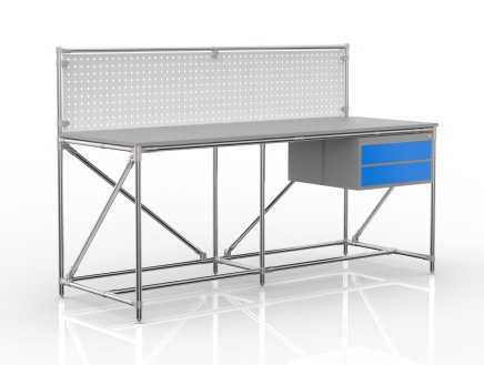 Werkbank mit Lochplatte 24040838, Breite 2000 mm - 4