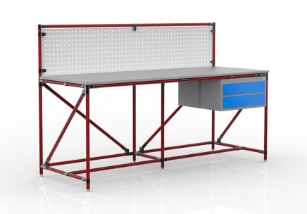 Werkbank mit Lochplatte 24040838, Breite 2000 mm - 2