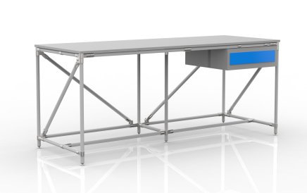 Werkbank mit Container mit einer Schublade Breite 2000 mm, 240405313 - 1