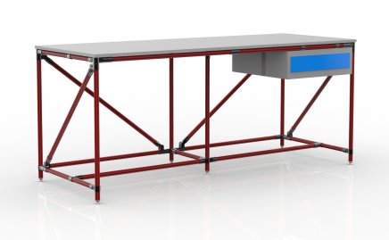 Werkbank mit Container mit einer Schublade Breite 2000 mm, 240405313 - 2