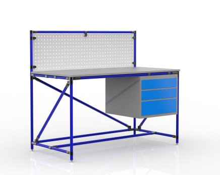 Werkbank mit Lochplatte 24040833, Breite 1500 mm - 3