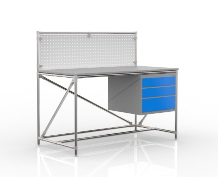 Werkbank mit Lochplatte 24040833, Breite 1500 mm - 4