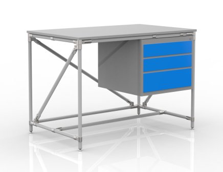 Werkbank mit Container mit drei Schubladen 24040532 (3 Modelle - 1