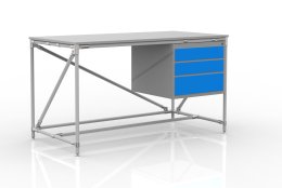 Werkbank mit Container mit drei Schubladen Breite 1500 mm, 24040539