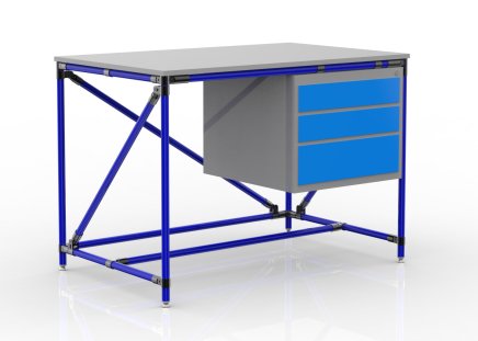 Werkbank mit Container mit drei Schubladen 24040532 (3 Modelle - 3